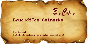 Bruchács Csinszka névjegykártya